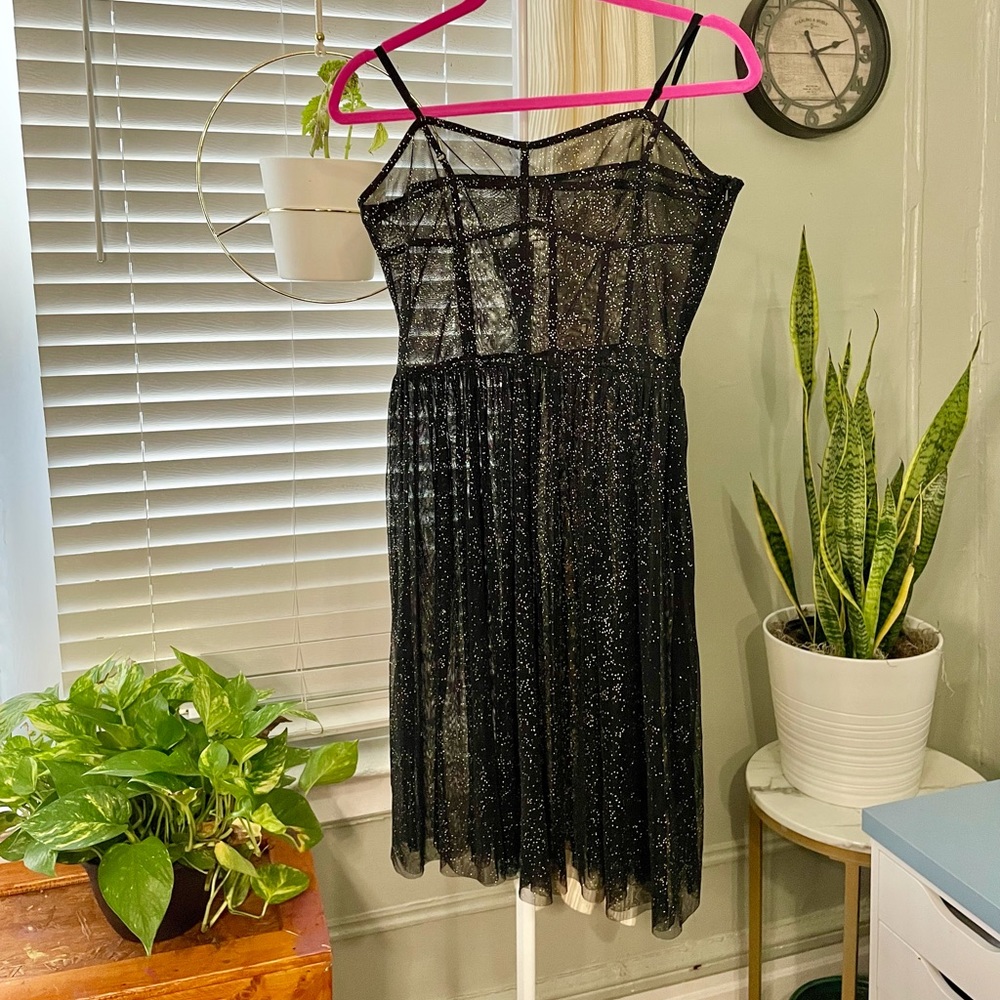 NWT. H&M black and gold sheer dress. Size 10